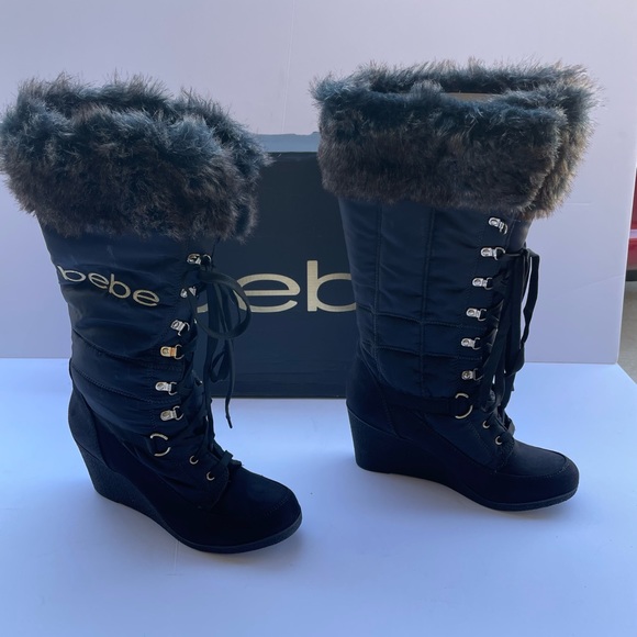 🛑SOLD!🛑Defective! Final Sale!! NIB Bebe RHEA Puffy Fur Boots PRICE FIRM!! - Picture 2 of 16